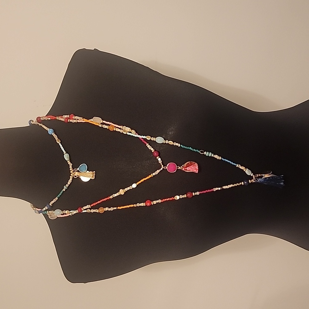 Layered Beaded Statement Necklace